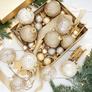 Bestselling Champagne <b>Gold</b> <b>Christmas</b> Bauble Set Sequined Translucent Ornaments Home Window Xmas Tree <b>Decoration</b> - Product Image 1