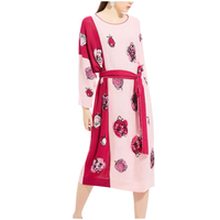 Vestido Floral Modesto Personalizado OEM y ODM, Vestido de Punto Jacquard de Manga Larga, Suéteres con Cuello en V, Ropa de Mujer, Suéter de Punto, Cárdigan