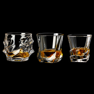 Gelas wiski berlesung pipih klasik bebas timbal cangkir kaca kristal Bar tebal bawah alkohol Ice Shot copas de fiesta para bodas