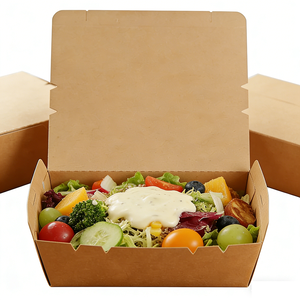Cajas de Papel Kraft Marrón Desechables, Plegables y Personalizables al por Mayor para Envasado de Ensaladas, Comida Rápida y Servicios de Catering - Product Image 3