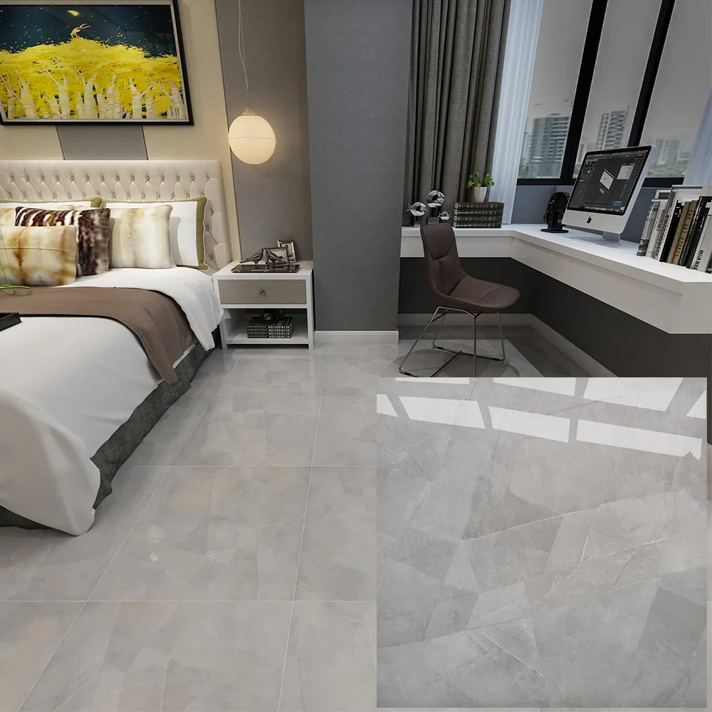 Glazed porcelain interior premium porcelanato 60x60 ceramic marble look bedroom floor tile