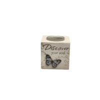 Support de bougie chauffe-plat en résine avec insert en verre pour la décoration intérieure et cadeau de pendaison de crémaillère, support de bougie papillon, décoration style ferme