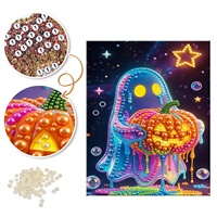 Fournitures d'artisanat, fabrication OEM ODM, livraison directe disponible, accents décoratifs d'Halloween, kit de peinture perlée fantôme d'Halloween à faire soi-même