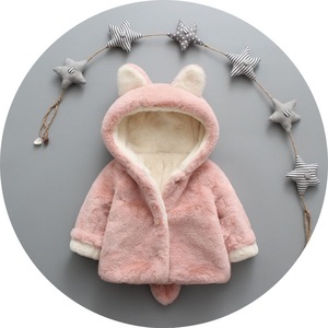 Veste pour bébé, garçon et fille, en fausse <span class=keywords><strong>fourrure</strong></span> de lapin, avec capuche, doublée de polaire, chaude et confortable pour l'hiver, vêtements d'extérieur unisexes pour enfants - Product Image 1