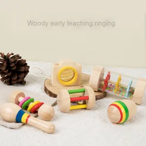 Ensemble combiné de hochets en bois pour bébé, xylophone musical, <span class=keywords><strong>hochet</strong></span> lumineux, jouets sensoriels éducatifs précoces pour les tout-petits, les garçons et les filles - Product Image 2