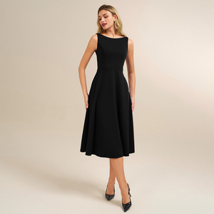 Abito <span class=keywords><strong>da</strong></span> Cocktail Senza Maniche Personalizzato per Donna 2026, Elegante Vestito a Linea A per Ospiti di <span class=keywords><strong>Matrimonio</strong></span> con Tasche, Abito Vintage - Product Image 1