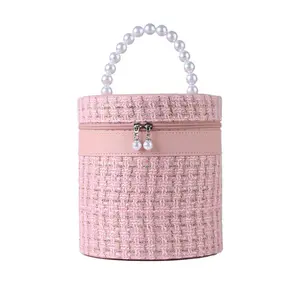 Light luxury small fragrance bucket bag large capacity cosmetic case storage box souvenir wedding portable home