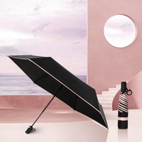 Parapluie ShineRain de haute qualité, entièrement automatique, en alliage d'aluminium, mignon, mini, portable, pliable en 3 sections, taille de poche, diamètre ouvert 97 cm, 6 baleines