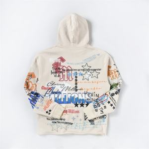 Custom Logo Heavyweight 450 GSM No <b>String</b> Oversized 100% Cotton Graphic Dtg Printing Cropped <b>Hoodie</b> Mens - Product Image 2