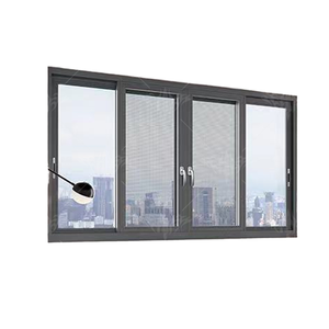 Modern Windows Thermal Break Aluminum Alloy <b>Frame</b> <b>Swing</b> Double Glass Window with Magnetic Screen - Product Image 1