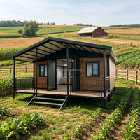 Maison conteneur en acier extensible de luxe de 20 pieds, maison modulaire préfabriquée de style européen moderne, villa miniature portable avec salon