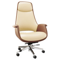Fauteuil de Direction de Bureau à Domicile Luxueux et Simple en Cuir Véritable, Inclinable, avec Protection Lombaire, Réglable pour une Confortable Utilisation Prolongée