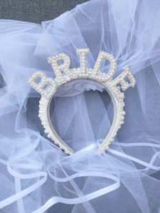 Bride to Be Bridal Gift <strong>Hen</strong> <strong>Party</strong> Bride <strong>Headband</strong> with Veil - Product Image 2