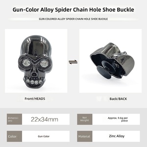 En gros, Boucles de chaussures en métal style rétro punk, Série couleur canon de fusil, Accessoires DIY pour chaussures à trous, Accessoires chaîne araignée de dessin animé, Breloques pour sabots - Product Image 5