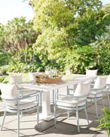 Ensemble de salle à manger de jardin moderne, chaises en aluminium, table, coussin imperméable, meubles d'extérieur durables, utilisation en terrasse, capacité 6 personnes