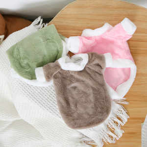 Pet Warm <b>Clothes</b> For <b>Cats</b> And Dogs Solid Color Plush Coat Cute Design Small Dog Winter Jacket - Product Image 2