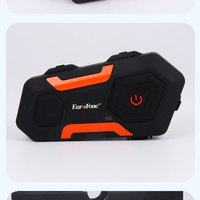 Casque de moto Eurofone V3 PLUS pour interphone, étanche IP67, portée 1200M, prise en charge de la communication full-duplex pour 2 motards, en plastique