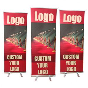 Expositor Publicitario Enrollable de Aluminio de Base Ancha para Eventos, Resistente, con Banner de PVC de 80x200cm, Plegable - Product Image 1