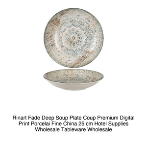Assiette Creuse Fade Coup Ø 25 cm en Porcelaine Fine Premium avec Impression Numérique Rinart - Product Image 2