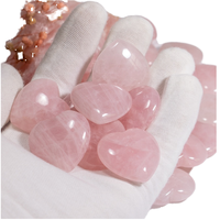 Perles figurines 30 mm en quartz rose poli, thème amour, pour la fabrication de bijoux, décoration maison et mariage M.S. Modèle EXPORT 0012