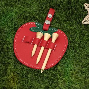 Porte-tee de golf mignon avec porte-clés, organisateur en cuir PU pour 4 tees, accessoires cadeaux pour tee de golf - Product Image 4