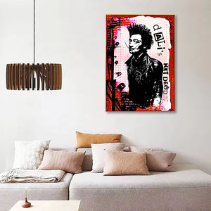 Guanjun cartel rojo y negro Punk música pared arte "<span class=keywords><strong>DALI</strong></span>'s Not Dead" cantante lienzo impresiones pintura - Product Image 3