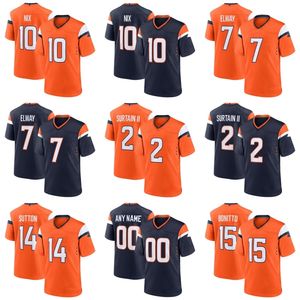 סיטונאי ברונקו כדורגל אמריקאי ג 'רזי ג' רזי כתום #10 bo nix #15 nik bonitto #7 ג 'ון - Product Image 1