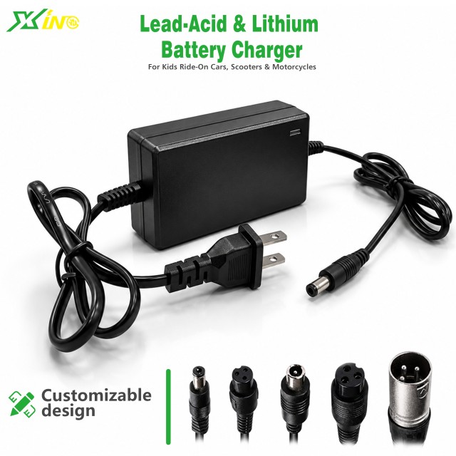 Factory 36V 1A Lithium-ion/Lead Acid Battery Charger for Kids Ride-On Car Electric Scooter Hoverboard CE/FCC Certified Bulk Sale