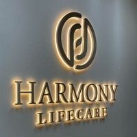 Lettres de Logo 3D en acrylique illuminées personnalisées, enseignes frontales de magasin de Salon de coiffure, décor de salle murale intérieure et extérieure