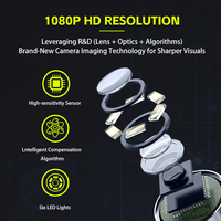 Boroscope vidéo industriel avec écran IPS 4,3 pouces, caméra d'inspection numérique HD, étanche IP67, zoom numérique 6X, 6 LED réglables