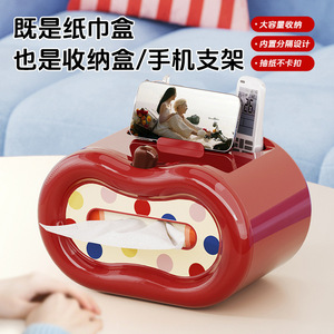 Creative Apple Tissue Box With Organizer For Desk And Living Room Waterproof Multi Functional Storage Holder - Product Image 4