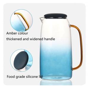 Venta al <span class=keywords><strong>por</strong></span> <span class=keywords><strong>mayor</strong></span> <span class=keywords><strong>de</strong></span> vidrio <span class=keywords><strong>de</strong></span> borosilicato resistente al calor jarra <span class=keywords><strong>de</strong></span> agua <span class=keywords><strong>de</strong></span> vidrio con tapa <span class=keywords><strong>de</strong></span> plástico - Product Image 4