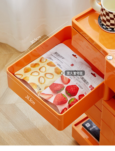 Precio DE LA FUENTE Nuevo Diseño 3 capas ABS Carro rodante Estante multifuncional con ruedas Color naranja - Product Image 6