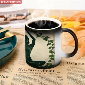 Mug à sublimation vierge 11oz, céramique noire givrée, activable par la chaleur, pour impression personnalisée - Product Image 5