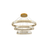 Lustre de plafond en cristal K9 moderne et luxueux pour hall d'hôtel, villa, salon, loft, escalier, lustre rond en forme d'anneau, luminaire suspendu