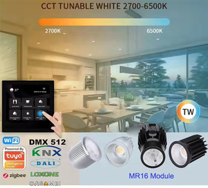 贝诺里24V Mr16点10W 8W 12W RGBWW发光二极管KNX达利Loxone脉宽调制<span class=keywords><strong>DMX</strong></span>图亚无线天花板聚光灯CRI95 2000-6000K MR16模块 - Product Image 5