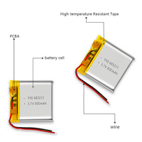 Prix usine de haute qualité 3.7V/800mah pochette rechargeable Batteries au lithium-ion modèle haute sécurité 683231