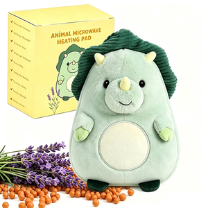 Almohadillas térmicas de fisioterapia aptas para microondas, peluche de dinosaurio con peso, animal de peluche con cuentas de turmalina y lavanda - Product Image 1