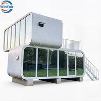 Maisonnette modulaire préfabriquée WinFair à deux étages, type Apple Cabin, en conteneur, pour glamping / unité de camping de luxe, Cebu, Philippines
