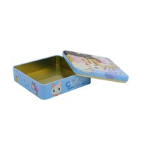 Boîte de rangement carrée en fer blanc à thème chat, étui cadeau métallique verrouillable avec impression personnalisée en relief pour cartes, puzzles et bonbons