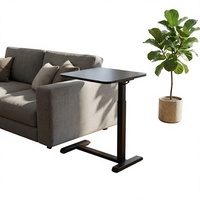 Table basse en fer réglable en hauteur, convertible en bureau d'ordinateur, table d'écriture de chevet, table d'appoint portable pour canapé, design moderne