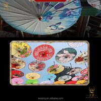 Parapluie en papier huilé fait main, durable, imperméable, en bambou, cadeaux d'affaires, parapluie droit personnalisé en gros, traditionnel