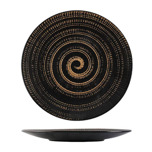 Plato de Cerámica Moderno Hecho a Medida, con Rayas Japonesas, Diseño Creativo en Relieve, Pintado a Mano, Ecológico, Apto para Lavavajillas y Microondas - Product Image 5