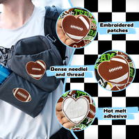 Patch de football américain, badge brodé de rugby, applique thermocollante, décorations pour casque de sport, trophée, jour de match, pour maillot, veste, sac à dos