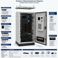 Armoire de station de base micro-cellulaire 5G W-TEL IP65 avec télécommande |   Boîtier de télécommunications extérieur compact de 19 pouces pour les nœuds de réseau ruraux