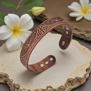 Bracelets magnétiques en cuivre pour soulager les douleurs articulaires, pour hommes et femmes, ensemble de bracelets plaqués en alliage de zinc de 25-35g, Y52085 - Product Image 4