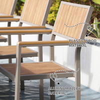 Ensemble de salle à manger moderne en aluminium pour l'extérieur, adapté aux hôtels, écoles, villas - Tables et chaises résistantes aux intempéries