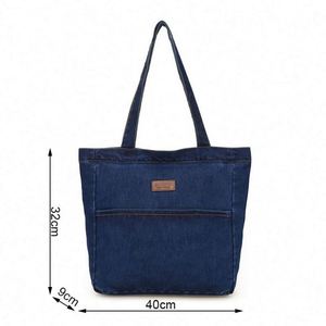Sac en jean au design simple 2024, petit sac à bandoulière tendance pour femme, sac à main grande capacité - Product Image 2