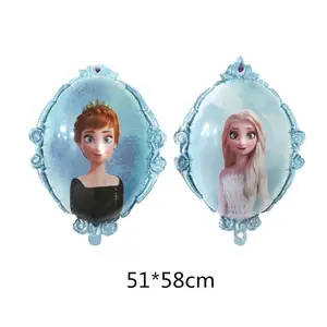 Grosir diskon besar desain baru 18 inci bentuk bulat balon dekorasi favorit pesta putri Frozen