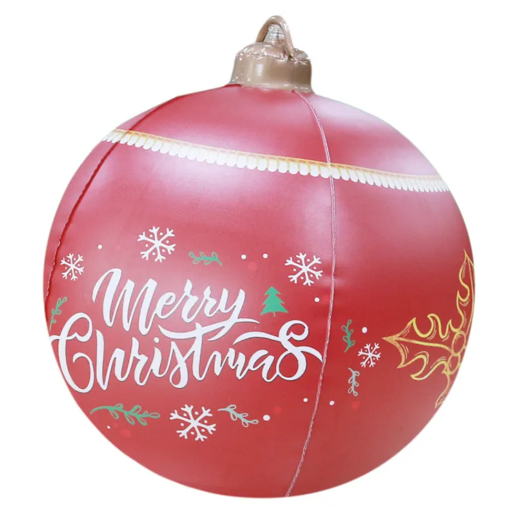 Bola inflável de floco de neve para natal, bola para decoração ao ar livre para festa e natal